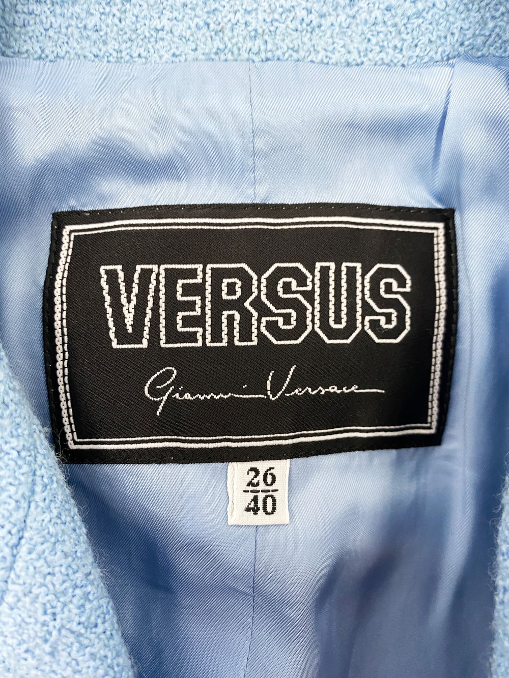 Gianni Versace Versus 90s blue skirt suit — JAMES VELORIA